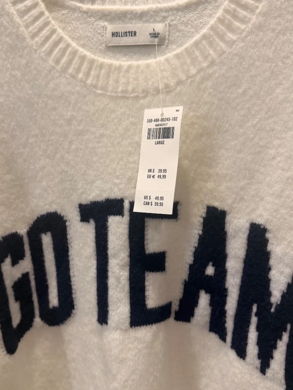 NWT Hollister GO TEAM sweater - Off Shoulder Oversized Size Large